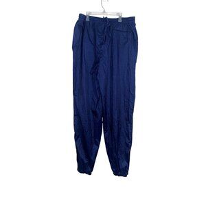 Vintage Advantage By Wilson Nylon Unisex XL Navy Blue Elastic Waist Jogger Pants